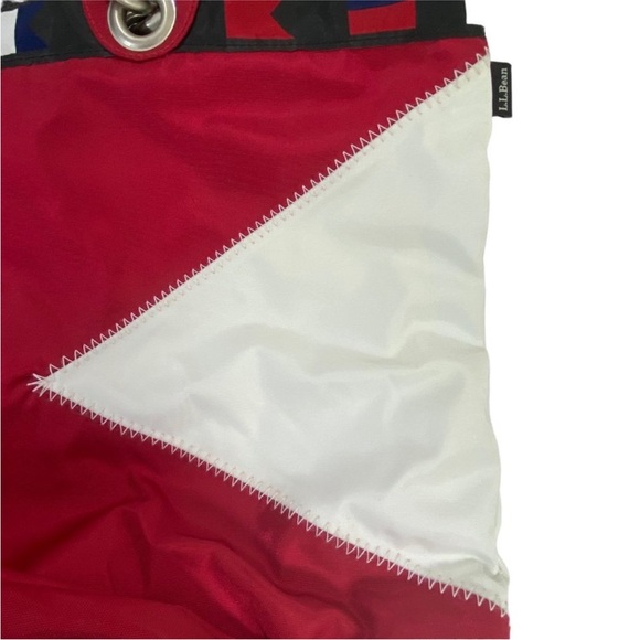 LL Bean Sailing Tote Handbag Vintage Nautical Flag - Picture 5 of 9